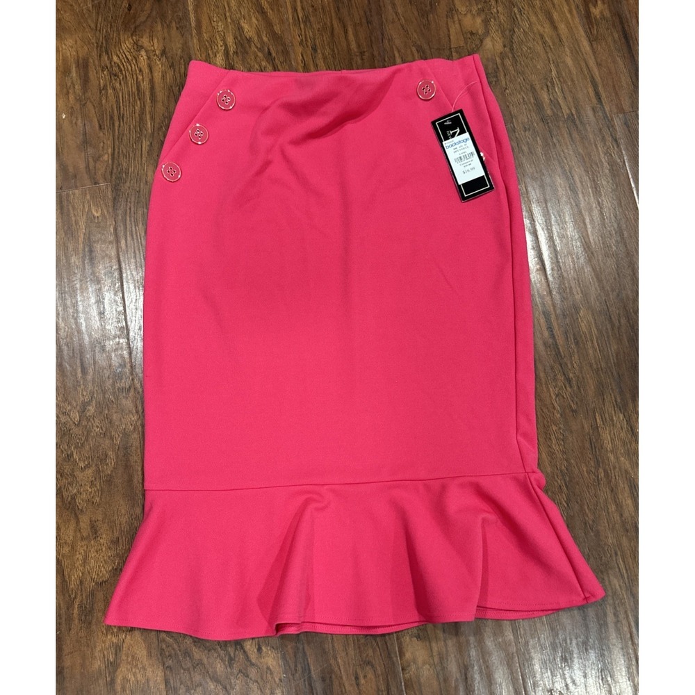 NWT NEW YORK CLOTHING CO PINK SKIRT W BELT S